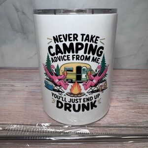 10oz metal tumbler Camping Mug with Flamingo Design